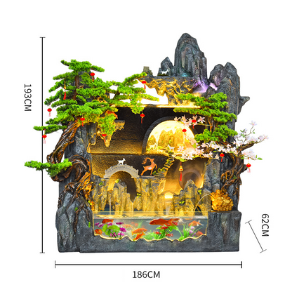 CHENYISHI Rockery Flowing Water Fountain Living Room Entrance Water Feature Fish Pond Tank Floor Standing Zen Garden Fountain