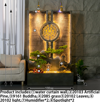 CHENYISHI Water Curtain Wall Flowing Water Wall Screen Hotel Living Room Entrance Partition Courtyard Decoration Rockery Fountain