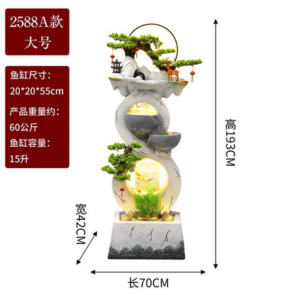 CHENYISHI Running Water Ornaments Circulating Water Fountain Modern Light Luxury Home Living Room Lucky Fish Tank Floor Lobby Decoration