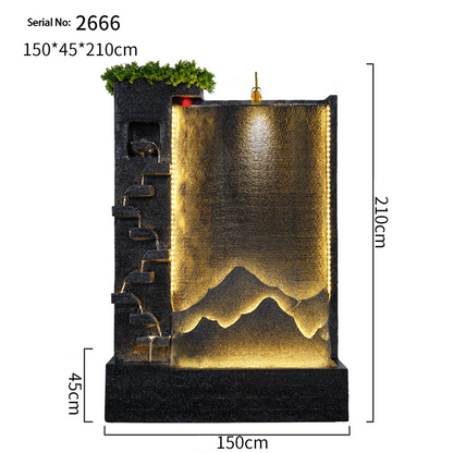 CHENYISHI Fuente de agua para exteriores, estilo retro de mediados de siglo, para jardín, cascada, fuente de cemento, decoración para vestíbulo de casa, jardín zen, fuente de lujo 