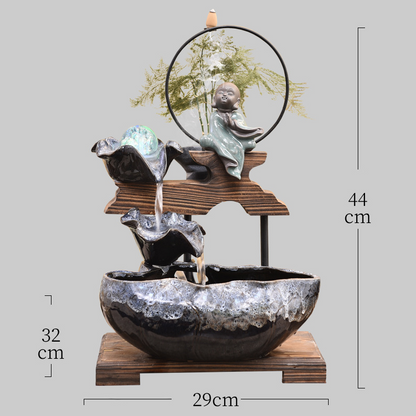 CHENYISHI Creative Small Rockery Ornaments Flowing Water Planter Living Room Office Feng Shui Circulation Ceramic Ornament Indoor Fountain