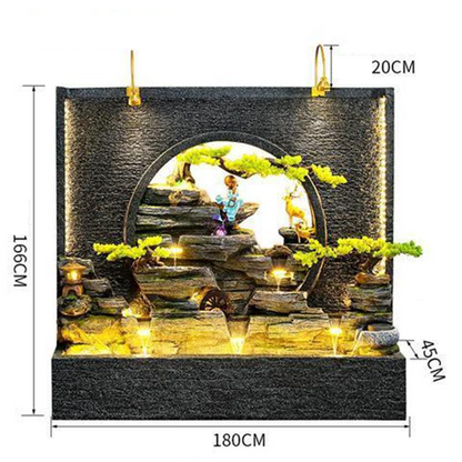 CHENYISHI European-style Water Curtain Wall Flowing Water Screen Water Wheel Partition Fountain Ornaments Large Floor-to-ceiling Rockery