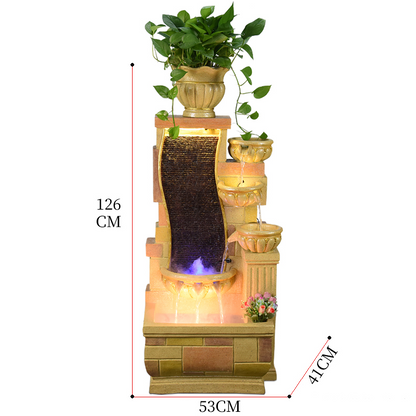 CHENYISHI Fuente de agua corriente de estilo europeo Humidificador de pecera para sala de estar Cascada de pie Regalo de inauguración de la casa 