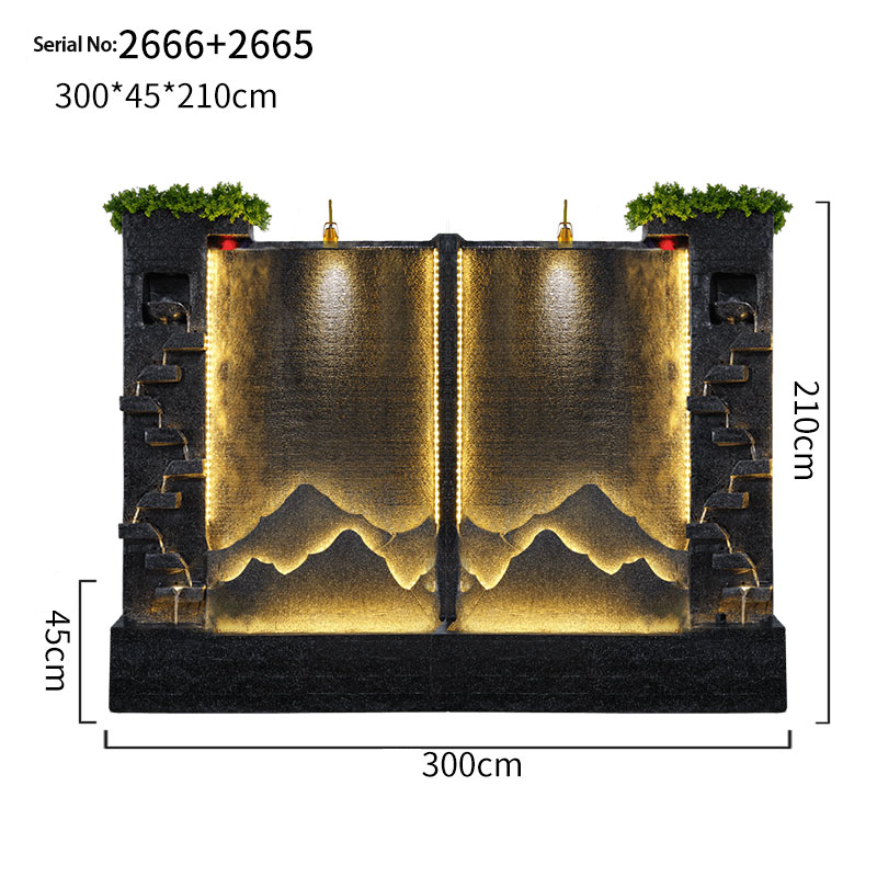 CHENYISHI Fuente de agua para exteriores, estilo retro de mediados de siglo, para jardín, cascada, fuente de cemento, decoración para vestíbulo de casa, jardín zen, fuente de lujo 