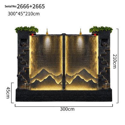 CHENYISHI Fuente de agua para exteriores, estilo retro de mediados de siglo, para jardín, cascada, fuente de cemento, decoración para vestíbulo de casa, jardín zen, fuente de lujo 