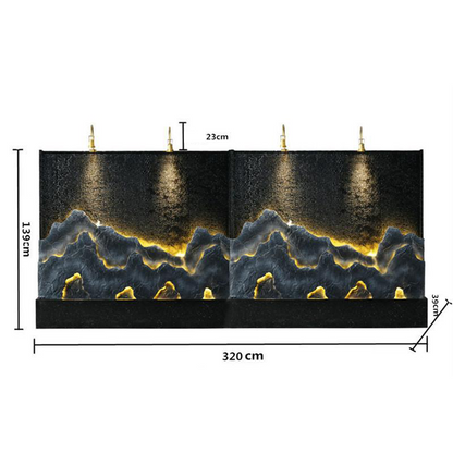 CHNEYISHI Gran fuente de agua corriente con forma de rocalla Muro cortina de agua Mampara divisoria Patio Estanque de peces Hotel Adorno para hacer fortuna 