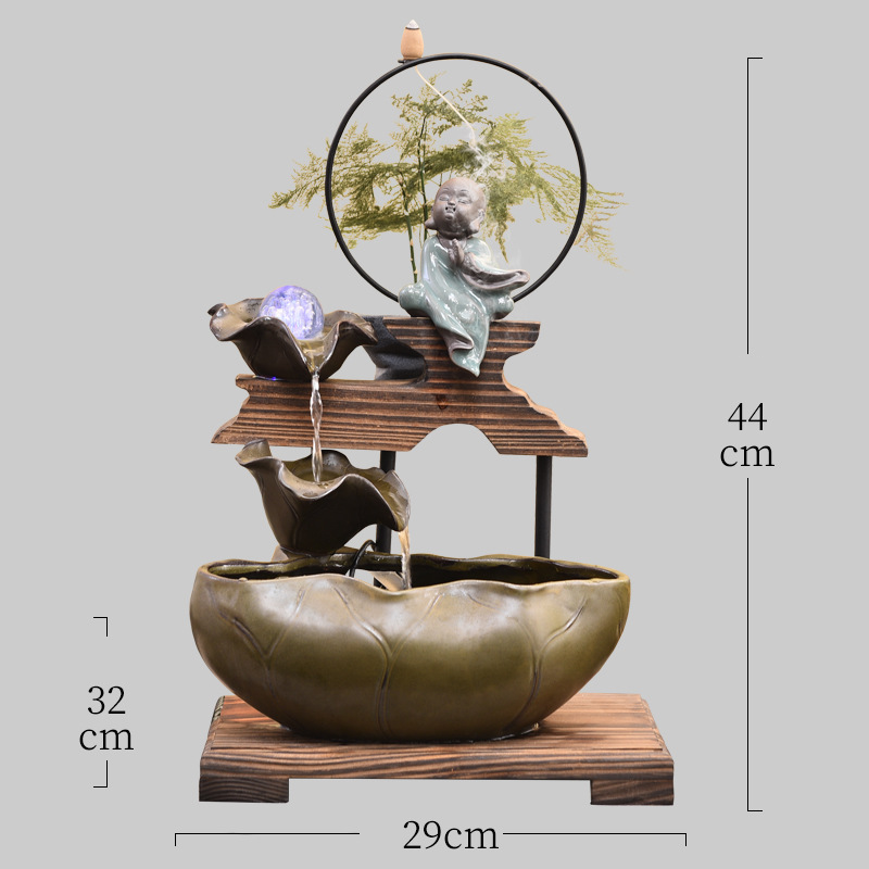 CHENYISHI Creative Small Rockery Ornaments Flowing Water Planter Living Room Office Feng Shui Circulation Ceramic Ornament Indoor Fountain