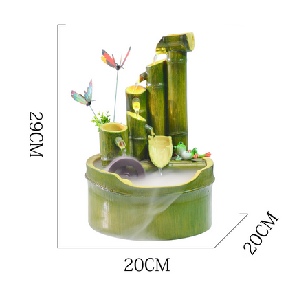 CHENYISHI Adornos creativos de agua circulante con tubos de bambú para atraer la riqueza Fuente Feng Shui Paisaje Sala de estar Fuentes de oficina 