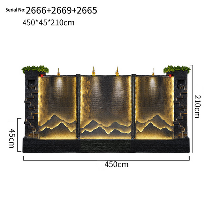 CHENYISHI Fuente de agua para exteriores, estilo retro de mediados de siglo, para jardín, cascada, fuente de cemento, decoración para vestíbulo de casa, jardín zen, fuente de lujo 