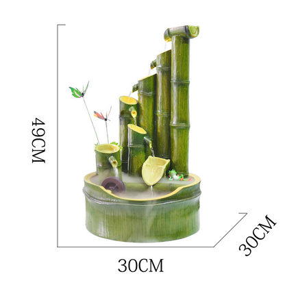 CHENYISHI Adornos creativos de agua circulante con tubos de bambú para atraer la riqueza Fuente Feng Shui Paisaje Sala de estar Fuentes de oficina 