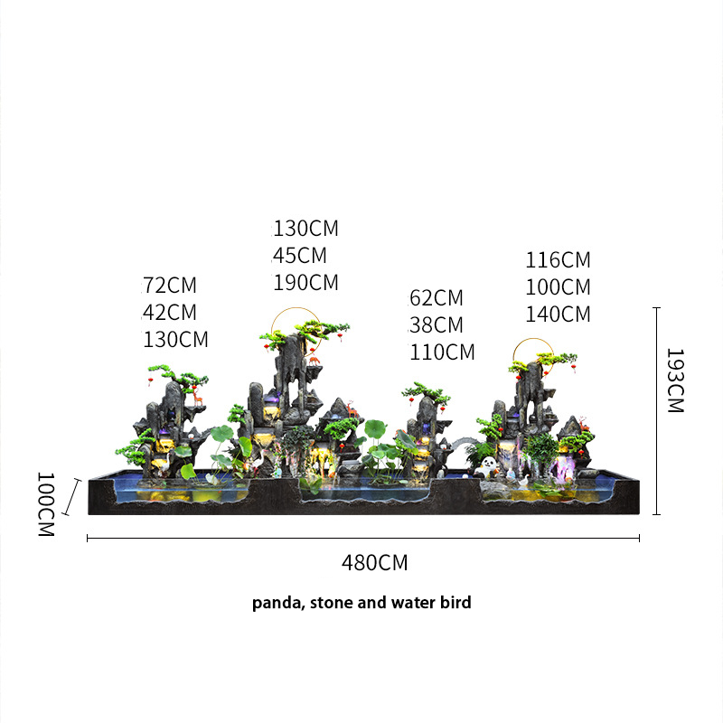 CHENYISHI Gran fuente de agua corriente de piso a techo con forma de rocalla Entrada interior Sala de estar Patio de la fortuna Jardín Pecera 