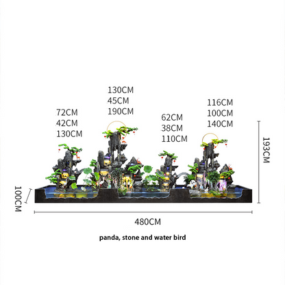 CHENYISHI Gran fuente de agua corriente de piso a techo con forma de rocalla Entrada interior Sala de estar Patio de la fortuna Jardín Pecera 