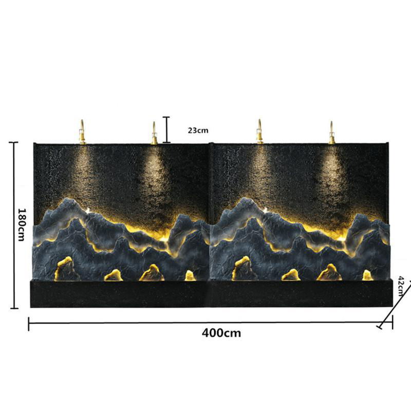 CHNEYISHI Gran fuente de agua corriente con forma de rocalla Muro cortina de agua Mampara divisoria Patio Estanque de peces Hotel Adorno para hacer fortuna 