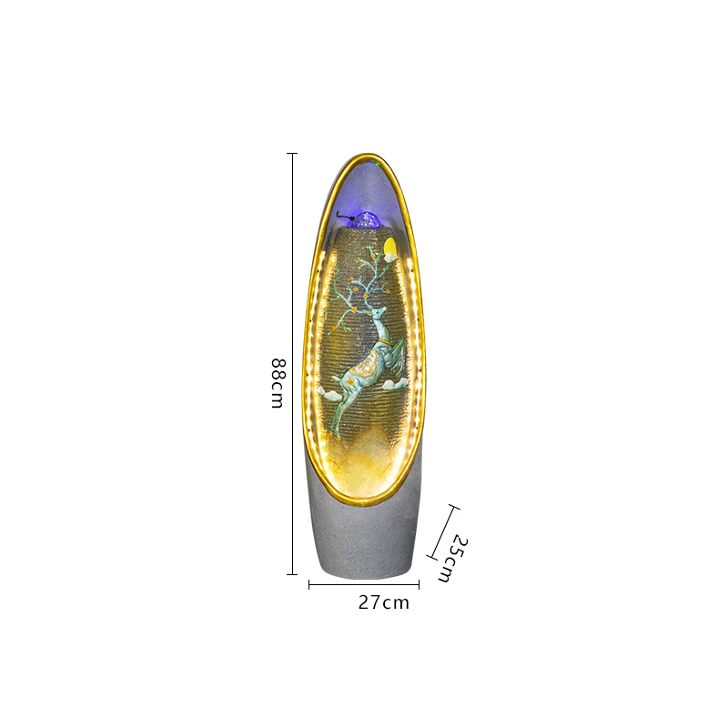 CHENYISHI Fuente de agua corriente LED para sala de estar, oficina, adornos que mejoran la fortuna, decoración del hogar Feng Shui, bola de cristal, decoración de piso 