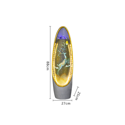 CHENYISHI Fuente de agua corriente LED para sala de estar, oficina, adornos que mejoran la fortuna, decoración del hogar Feng Shui, bola de cristal, decoración de piso 