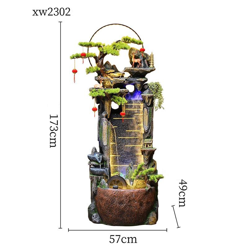 CHENYISHI Fuente de pared con cortina de agua para patio con rocalla, fuente de agua corriente, paisaje con agua circulante, decoración de pecera 