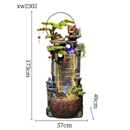 CHENYISHI Fuente de pared con cortina de agua para patio con rocalla, fuente de agua corriente, paisaje con agua circulante, decoración de pecera 