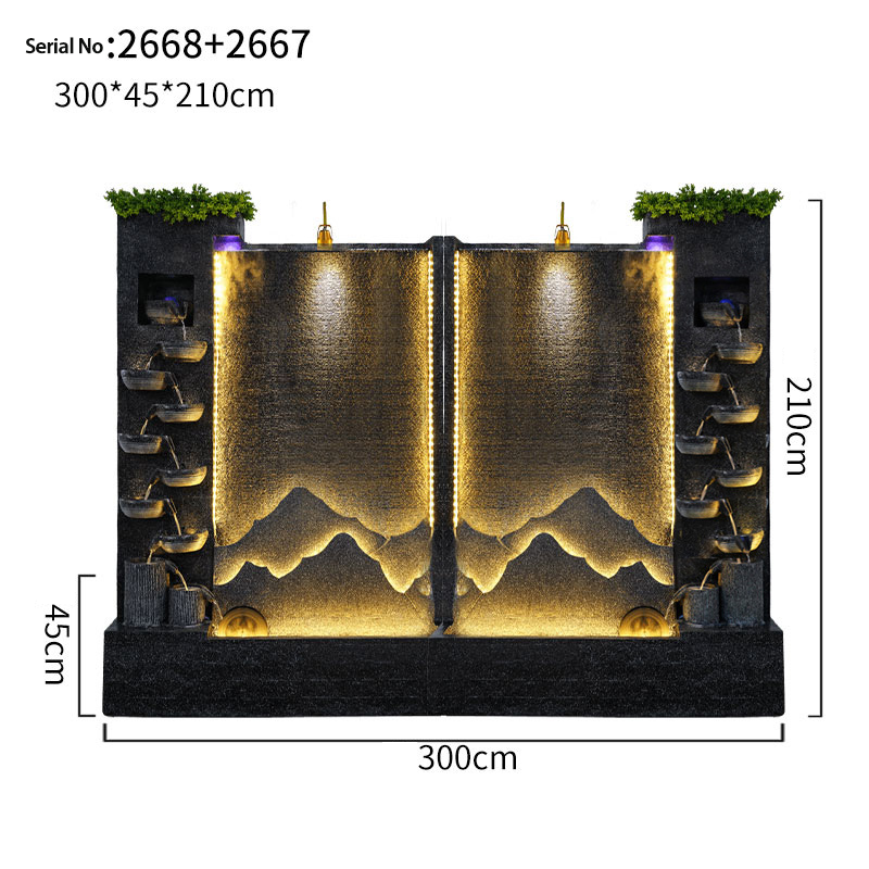 CHENYISHI Retro Mid-Century Garden Yard Outdoor Water Fountain Waterfall Cement Fountain Zen Garden Home Lobby Decoration Luxury Fountain