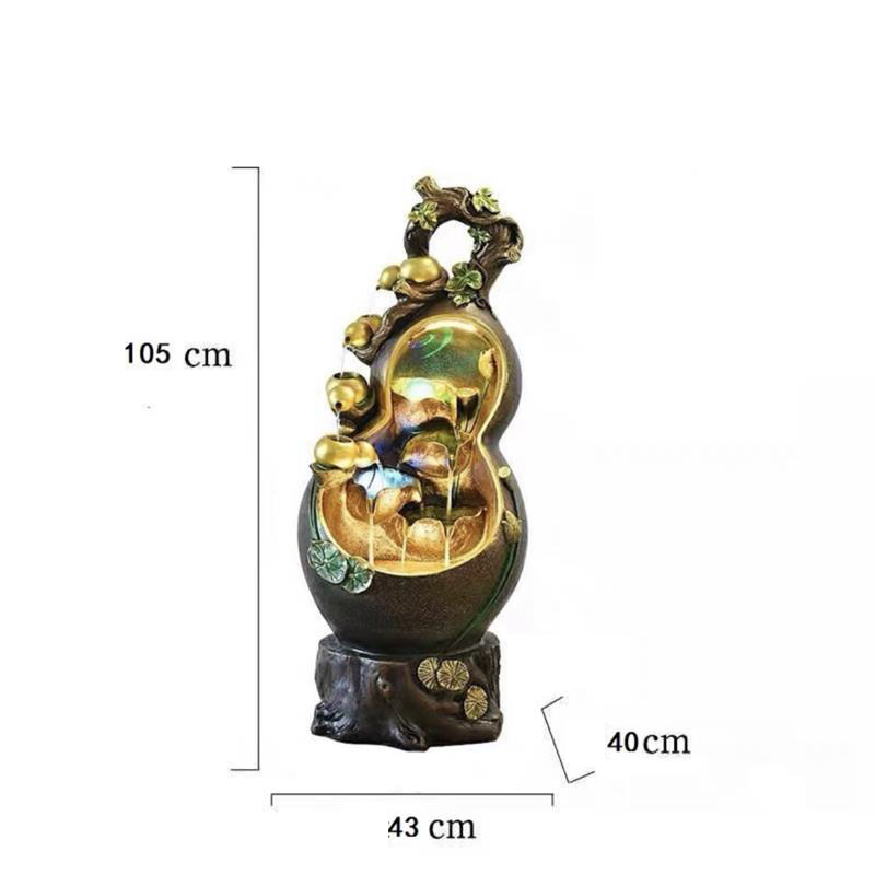 Adornos de agua que fluyen con calabazas CHNEYISHI para atraer riqueza, oficina, sala de estar, Feng Shui, paisaje de agua con rocalla, estilo nacional de alta gama 