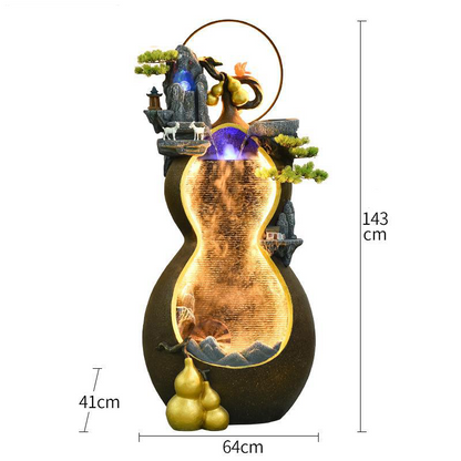 Adornos de agua que fluyen con calabazas CHNEYISHI para atraer riqueza, oficina, sala de estar, Feng Shui, paisaje de agua con rocalla, estilo nacional de alta gama 