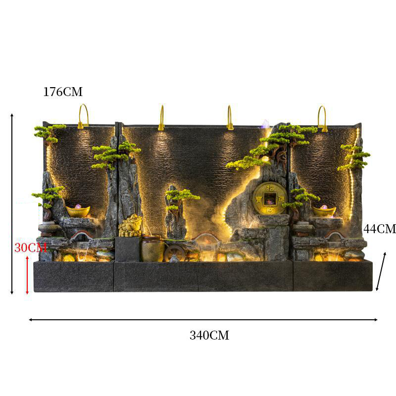 Muro cortina de agua CHNEYISHI, fuente de agua que fluye, paisaje, fuente de agua, adornos que promueven la riqueza, decoración del hogar 