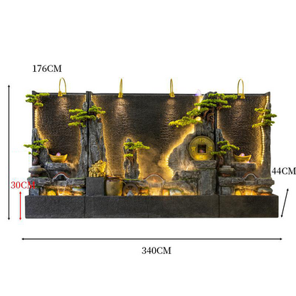 Muro cortina de agua CHNEYISHI, fuente de agua que fluye, paisaje, fuente de agua, adornos que promueven la riqueza, decoración del hogar 