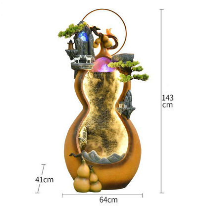 Adornos de agua que fluyen con calabazas CHNEYISHI para atraer riqueza, oficina, sala de estar, Feng Shui, paisaje de agua con rocalla, estilo nacional de alta gama 