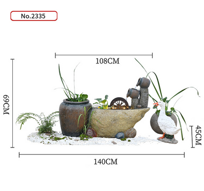 CHENYISHI Japanese Zen Garden Pastoral Courtyard Landscaping Layout Home Garden Balcony Terrace Water Fountain Fish Pond Landscape