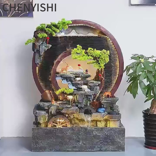 CHNEYISHI Large Water Curtain Wall Flowing Water Screen Entrance Decoration Office Feng Shui Company Club Opening Decoration WaterFountain