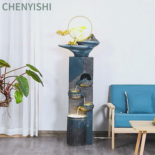 CHENYISHI Vertical Modern Outdoor Indoor Fountain Hotel Lobby House Yard Villa Manor Retro Cement Fountain Floor Decoration Flowing