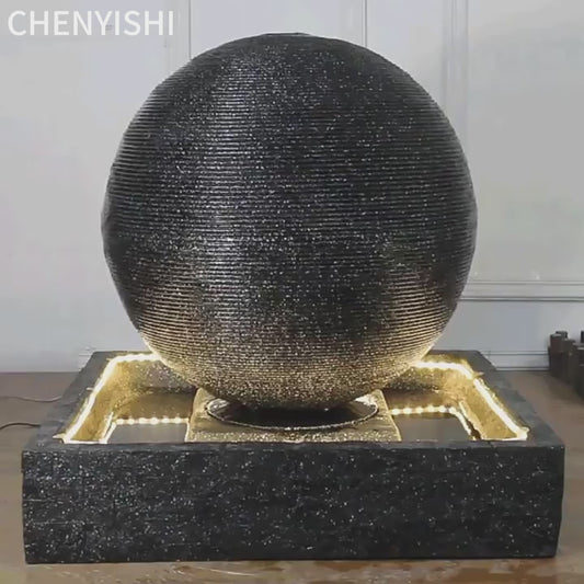 CHENYISHI Luxury European-style Modern Flowing Water Fountain Ornaments For Home Creative Feng Shui Ball Living Room Floor Housewarming