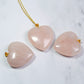 Natural Rose Quartz Gemstone Pink Crystal Heart Gold Plated Reiki Stone Chakra Pendant Necklace