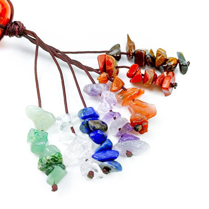 Natural 7 Chakra Healing Crystal Car Hanging Pendant With Tassel