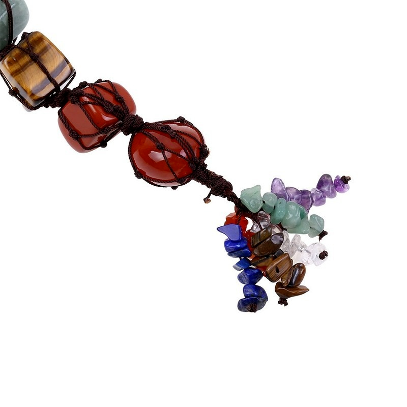 Natural 7 Chakra Healing Crystal Car Hanging Pendant With Tassel