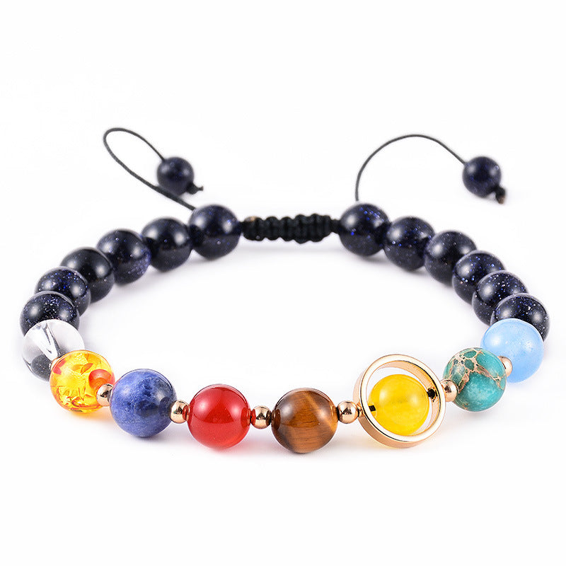 Pulsera con dijes de galaxia del universo Pulseras con cuentas de ocho planetas Pulseras con estrellas guardianas del sistema solar