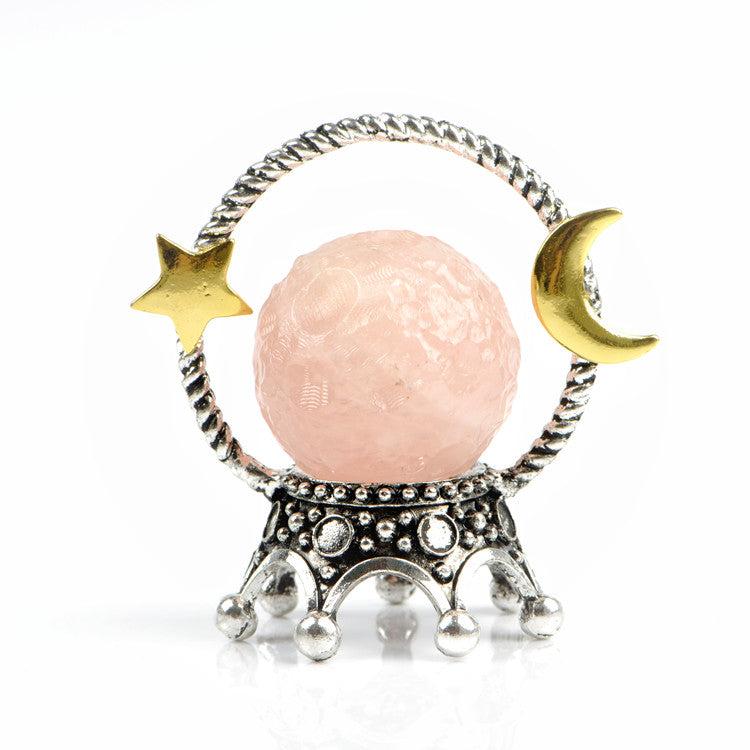 Soporte de esfera con forma de estrella y luna, decoración de planetas, anillo de esfera astronómica