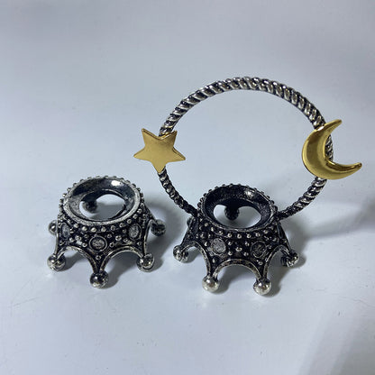 Soporte de esfera con forma de estrella y luna, decoración de planetas, anillo de esfera astronómica