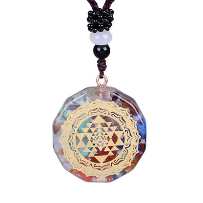 Orgonite Pendant Om Symbol Necklace Chakra Healing Energy Necklace Meditation Jewelry