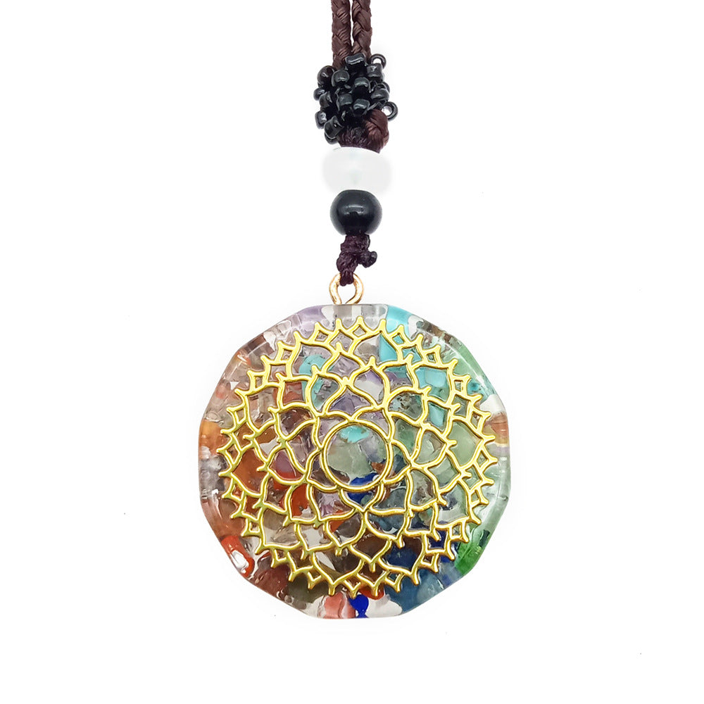 Colgante de orgonita con símbolo Om, collar de energía curativa de chakras, joyería de meditación