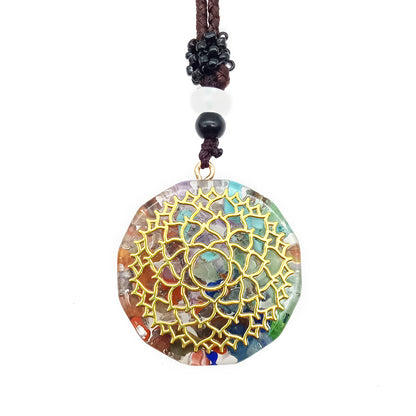 Colgante de orgonita con símbolo Om, collar de energía curativa de chakras, joyería de meditación