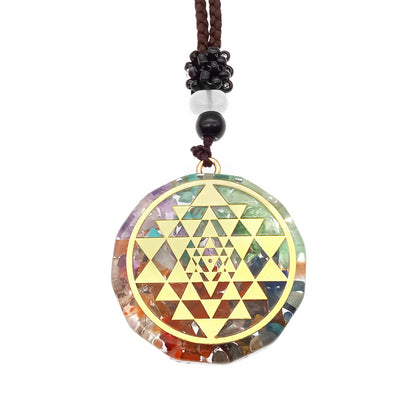 Colgante de orgonita con símbolo Om, collar de energía curativa de chakras, joyería de meditación