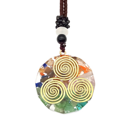 Orgonite Pendant Om Symbol Necklace Chakra Healing Energy Necklace Meditation Jewelry