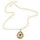 Gold Plated Colorful Lucky Turkish Jewelry Blue Evil Eye Hamsa Hand Pendant Necklace