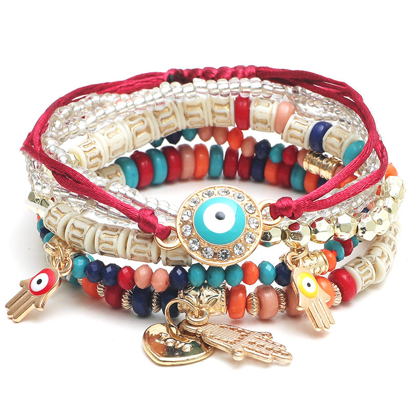 Boho Evil Eye Beaded Stack Bracelets Sets