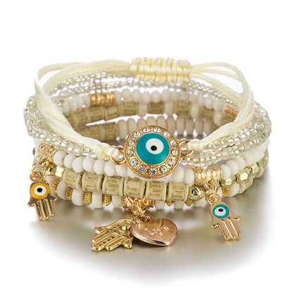 Boho Evil Eye Beaded Stack Bracelets Sets