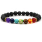 Energy Lava Stone 7 Chakra Bracelet