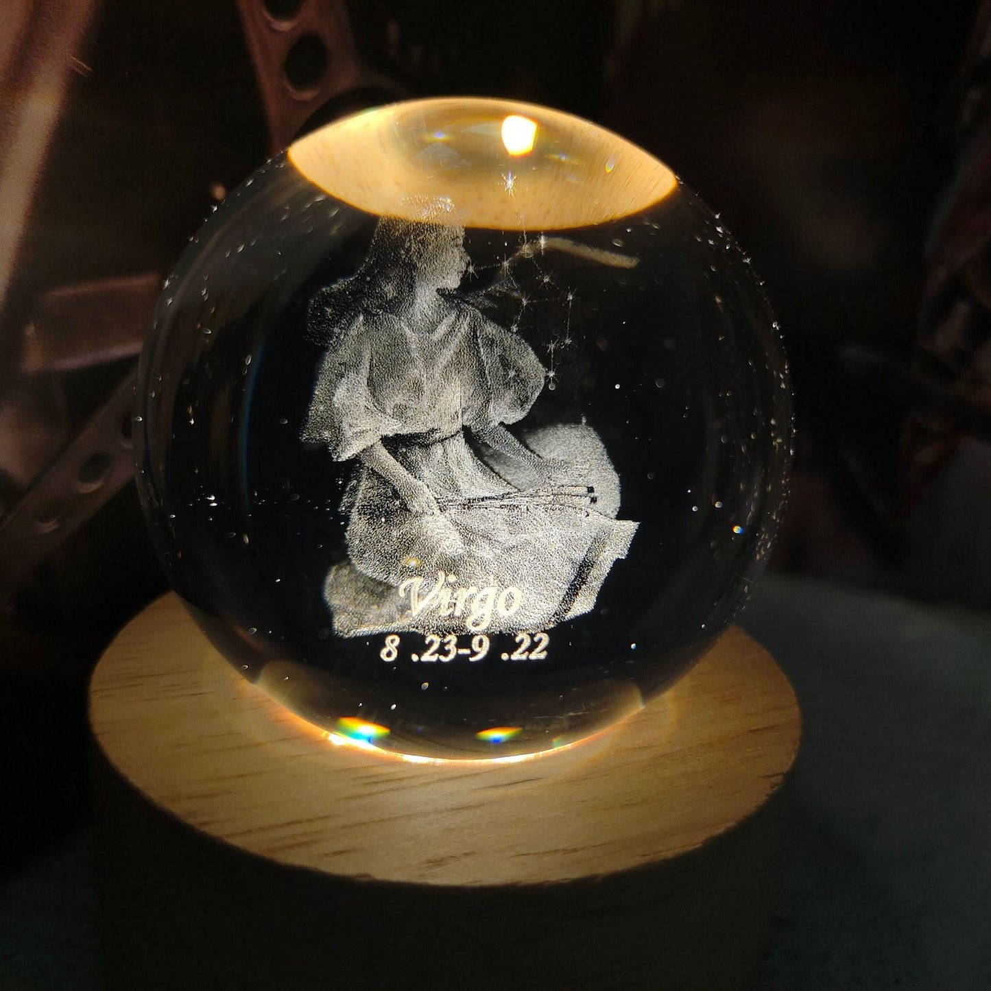 3D Laser Engraving 12 Constellations Crystal Ball