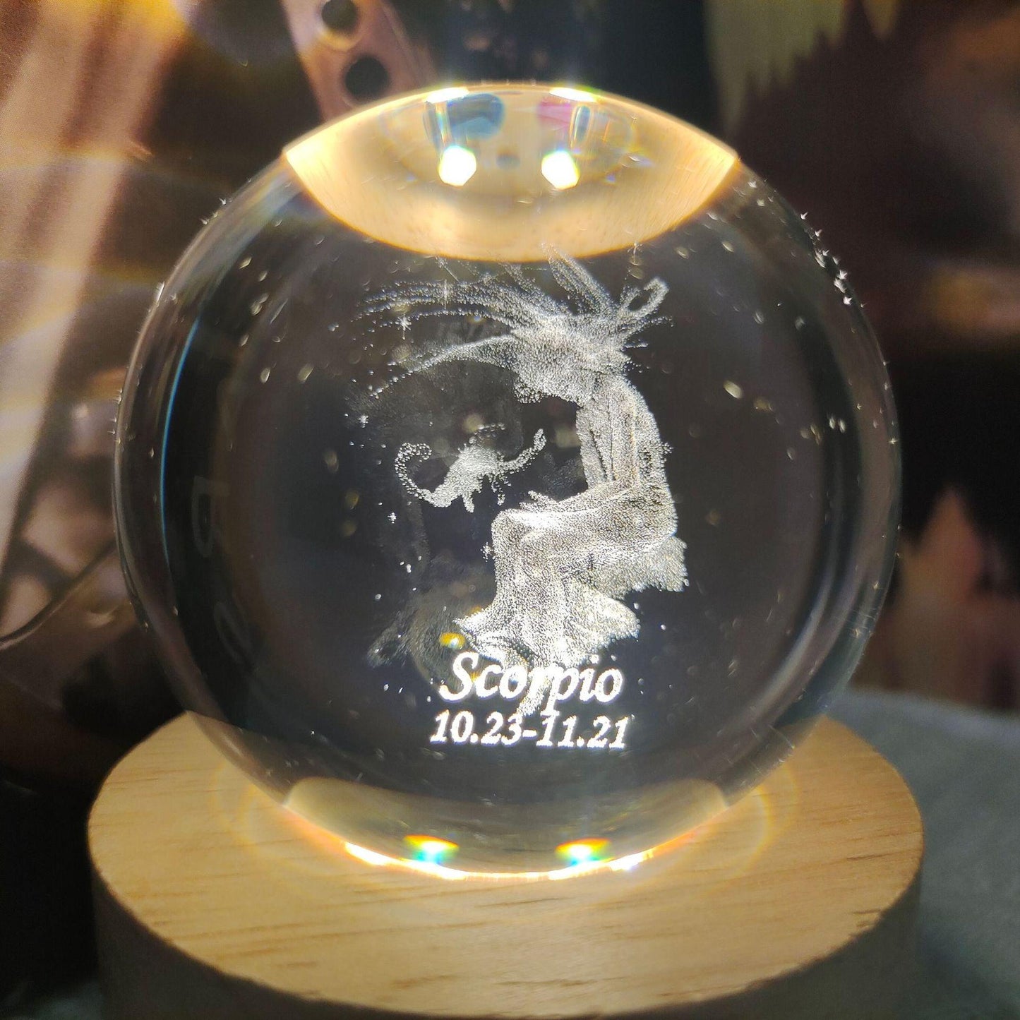 3D Laser Engraving 12 Constellations Crystal Ball