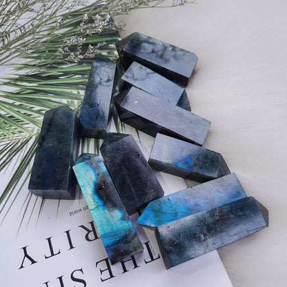 Natural Blue Flash Labradorite Square Point