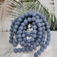 Natural Blue Angelite Loose Round Beads For Jewelry Making